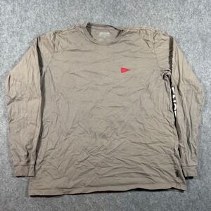 Florence Marine X Shirt Mens XL Brown Long Sleeve Graphic Cotton Pennant Logo